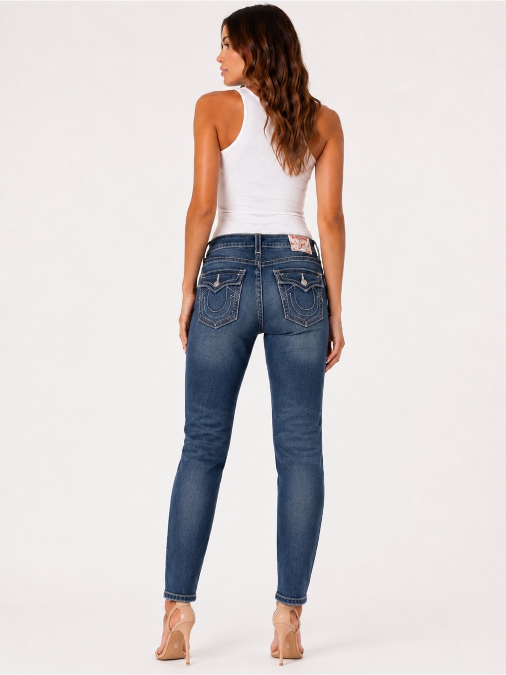 True Religion Vintage Jodie Low Rise Skinny Jeans in Dark Blue Wash 30 - Picture 2 of 9